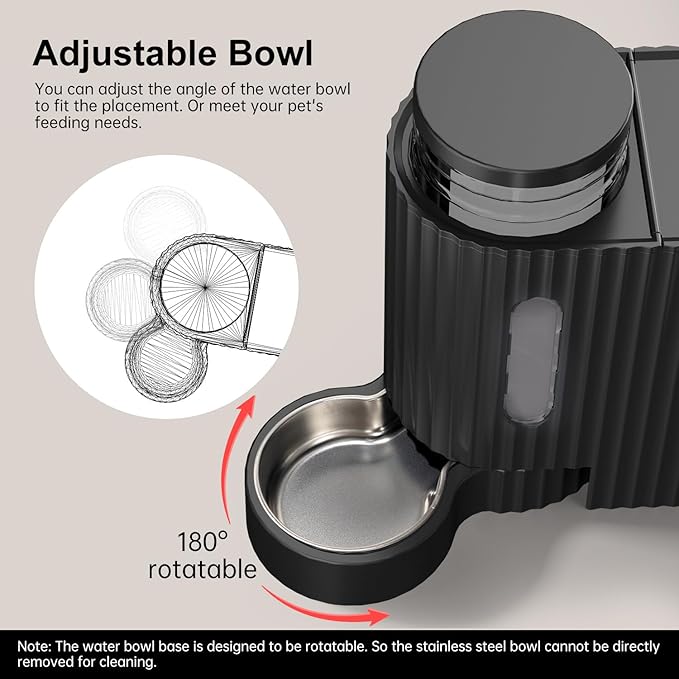Gardner Pet Automatic Gravity Cat Food Feeder and Water Dispenser Stainless Steel Two-in-One Set Large Capacity Dispenser for Pets Dogs, Puppies, Kittens-PawvioPets