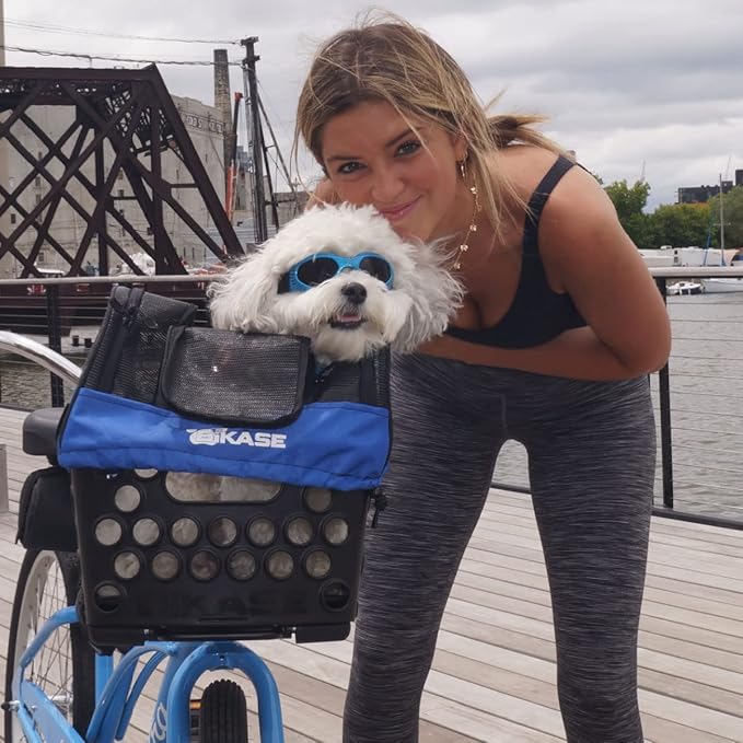 BiKASE Durable Dog Bike Basket & Carrier, Rear Mount Pet Basket for Bikes with Super Comfort Mat and Cover, Ideal for Small Dogs and Cats up to 12 lbs-PawvioPets