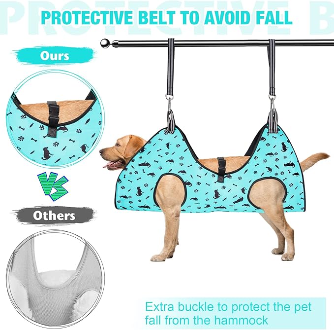 Dog Grooming Hammock - Pet Harness for Grooming Nail Trimming (XXL 120lb), Dog Sling for Nail Clipping, Dog Hanging Holder for Cutting Nail with Nail Clippers-PawvioPets