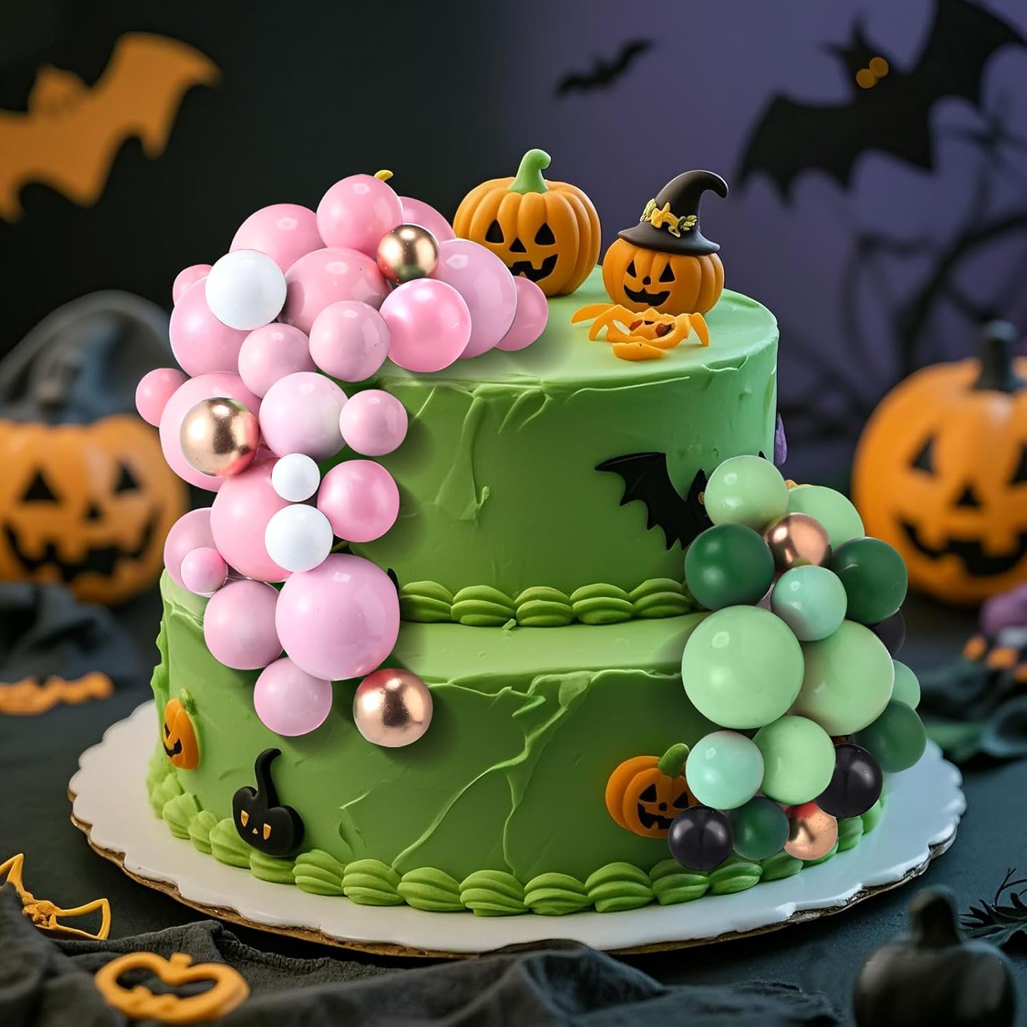 108 Pcs Balls Cake Topper DIY Cupcake Insert Foam Balloons for Cake Baking Wedding Anniversary Birthday Decoration(Vivid Color,Multi Sizes)