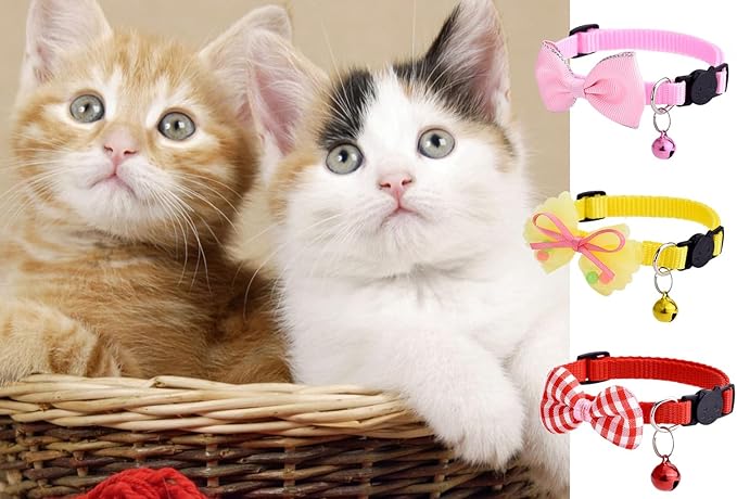 16 PCS Cute Cat Collar with Bells Kitten Collars for Girls Pink Cat Collar Breakaway Cat Collars for Girl Cats Small Kitten Collar with Bell Boy Pet Collar for Cats Kitten Supplies Flower Cat Collar-PawvioPets