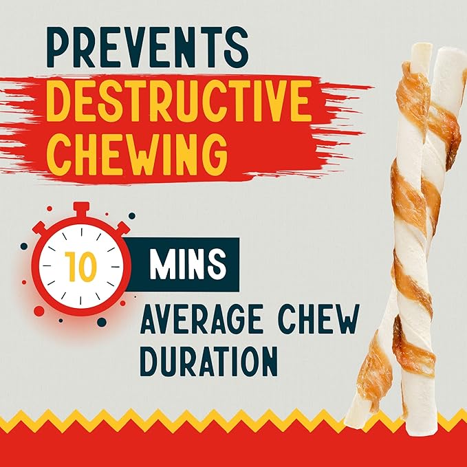 Canine Chews Chicken-Wrapped Rawhide Twists for Dogs - Pack of 100 U.S.A. Sourced Chicken Wrapped Rawhide Dog Treats, Sticks for Dogs - Premium & Natural Beefhide Chews-PawvioPets