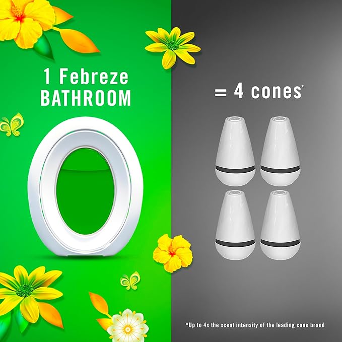 Febreze Bathroom Air Freshener, Odor-Fighting, Plug In Alternative, Air Fresheners for Home and Bathroom and Kitchen, Closet Air Fresheners, Gain Original Scent, 4 Count-PawvioPets