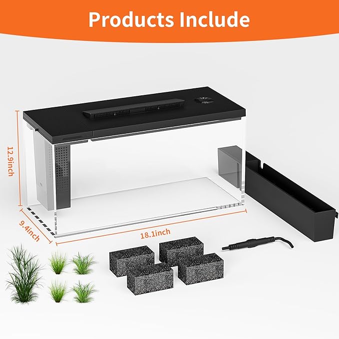 3.7 Gallon Betta Fish Tank self Cleaning,Smart Aquarium Aquarium kit with Filter Light Water Pump-PawvioPets