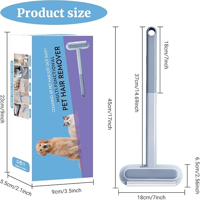 4 in 1 Multifunctional Reusable Pet Hair Remover Brush,Dog & Cat Hair Remover Tool for Couch,Bedding & Carpet,Washable Fur Remover with Dual-Sided Cleaning Brush-PawvioPets