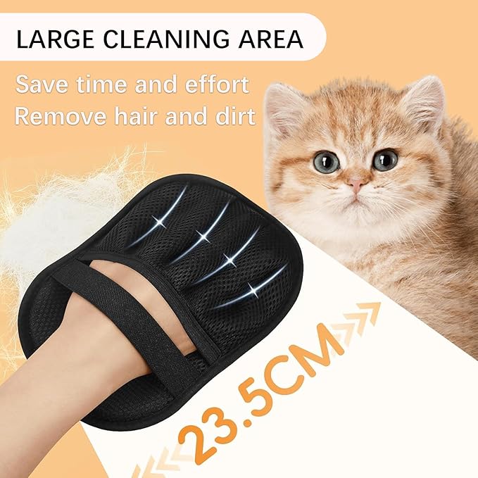 3 Pcs Magic pet Hair Remover Glove - Reusable & Easy-to-Clean cat and Dog Fur Brush for Effortless Grooming, Upgraded Grip and Large Size for Better Coverage-PawvioPets