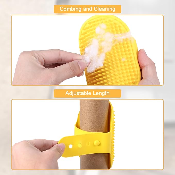 4Pcs Adjustable Cat Self Groomer, Silicone Cat Brushes for Indoor Cats Grooming Self Cleaning, Cats Face Scratchers Massager for Corner Scratcher, Pet Supplies (Green & Yellow)-PawvioPets