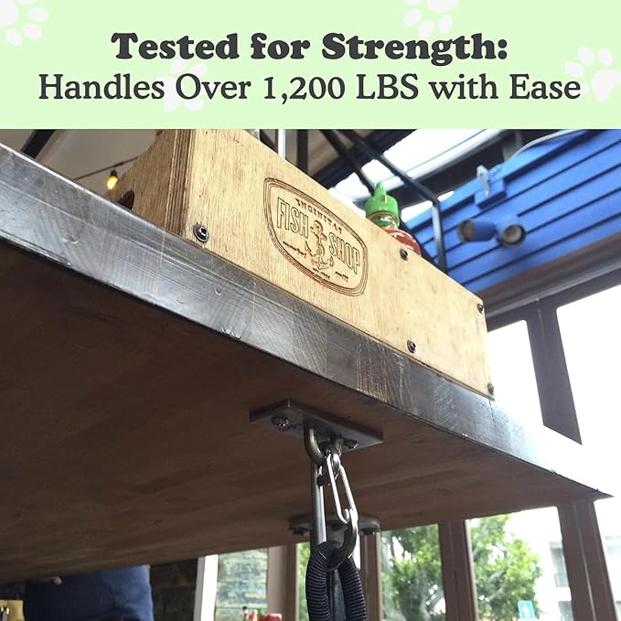 Canine Hitch- Secure Dog Leash Parking Wall Slim Hook with Clip 2 Pack - Tie Out Stainless Steel & ABS Mounting Plate for Strength - Practical Lead Management for Home & Business-PawvioPets