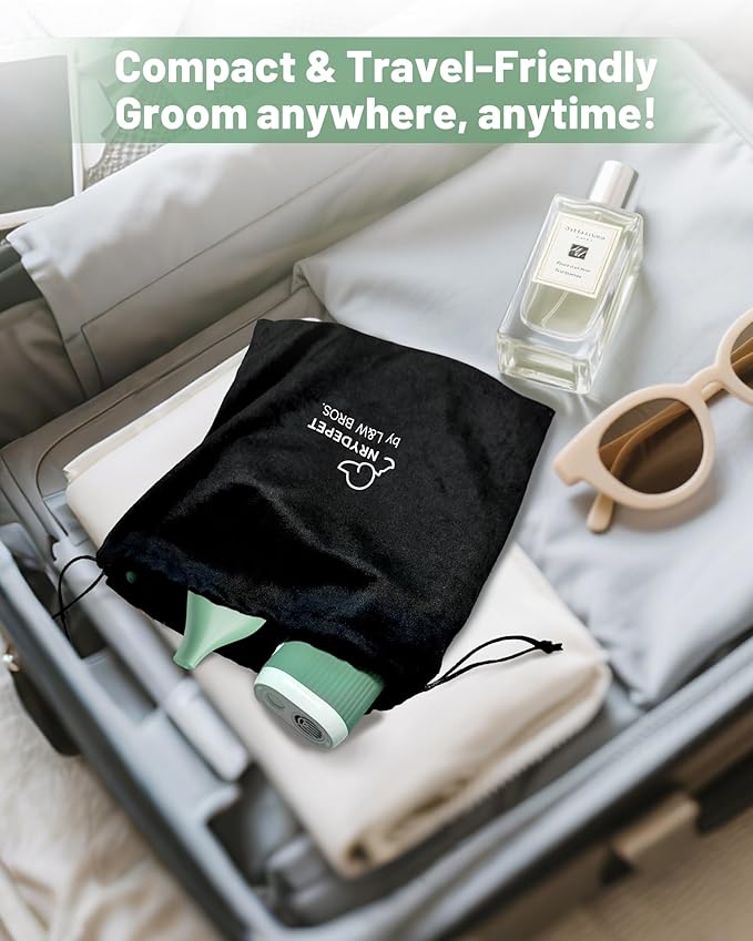 2-in-1 Hands-Free Dog Hair Dryer with Table Clamp – Low Noise Pet Grooming Dryer for Dogs & Cats, Adjustable Heat & Speed, Wearable or Desktop Use(Green)-PawvioPets