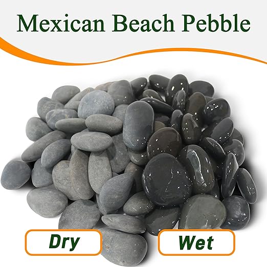 45 LB Mexican Beach Pebbles - 1-2 Inch Decorative River Rocks for Landscaping, Garden Paving, Plant Rocks, Crafting, Walkways, Backyard, Grey Natural Unpolished Bulk Stones-PawvioPets