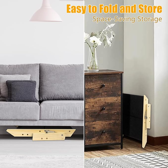 Foldable Dog Stairs/Ramp with 2 Steps - Durable Wooden Pet Stairs for Small, Medium, Large Dogs - Black (No Assembly Required)-PawvioPets