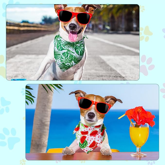 Amylove 120 Pcs Halloween Dog Bandanas Bulk Holiday Triangle Dog Pack Puppy Kerchief Bandana Adjustable Pet Scarf for Pet Cat Costume Accessories Decor(Flower)-PawvioPets