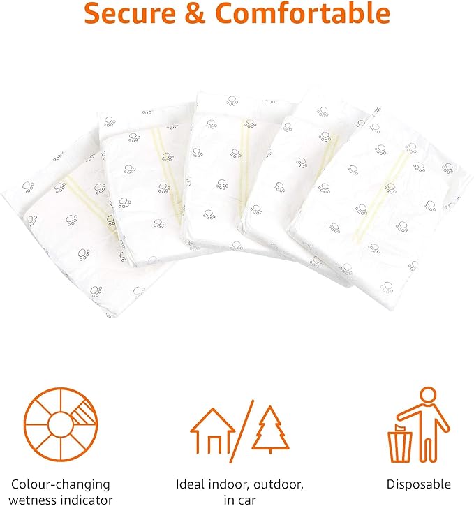 Amazon Basics Male Dog Diapers, 50 Count, Medium, Ultra Absorbent Disposable Wrap with Secure Fit, Leakproof and Comfortable-PawvioPets