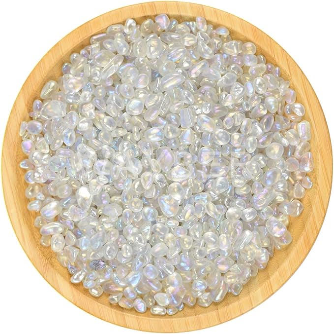 1Lb/460g Irregular Sea Glass Stones Artificial Crystal Gem Pebbles for Aquarium/Turtle Tank/Terrarium/Flowerpot/Vase Landscape Ornament Decoration, Hyun White-PawvioPets