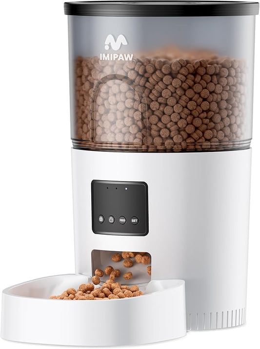 Automatic Cat Feeder - 3L Pet Dry Food Dispenser with Timed Programmable Portion Control, Dual Power Backup, Easy Set Up, 10 Meals Per Day for Cats and Puppies（Remote Not Supported）-PawvioPets