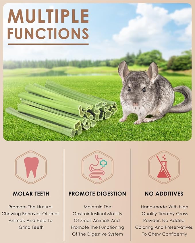 Bissap 25 PCS Guinea Pigs Chew Sticks, Natural Papaya Stems Bunny Chews Treats for Hamsters Chinchillas Small Animals Organic Molar Chewing Snack-PawvioPets