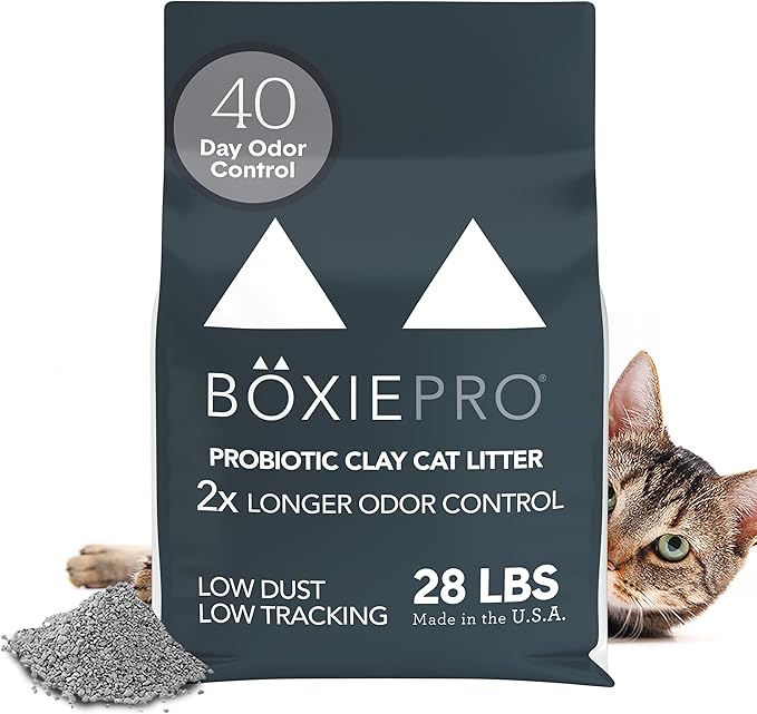 Boxie® Probiotic 40 Day Natural Odor Control Cat Litter, 28lb Clumping Clay Kitty Litter-PawvioPets