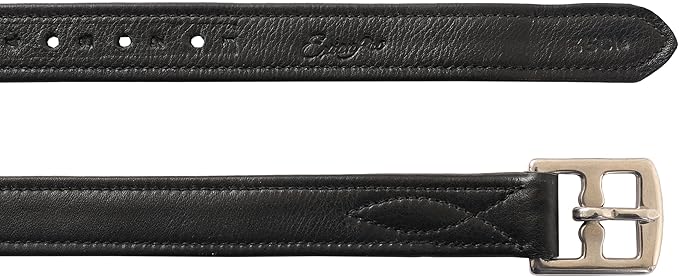 Exion FlexiStrong Stirrup Leathers for English Saddles – 1" Premium Calfskin with Nylon Core – Numbered Holes, Stainless Steel Buckles – Black/Brown – Horse Riding Gear (48"/120cm to 62"/155cm)-PawvioPets