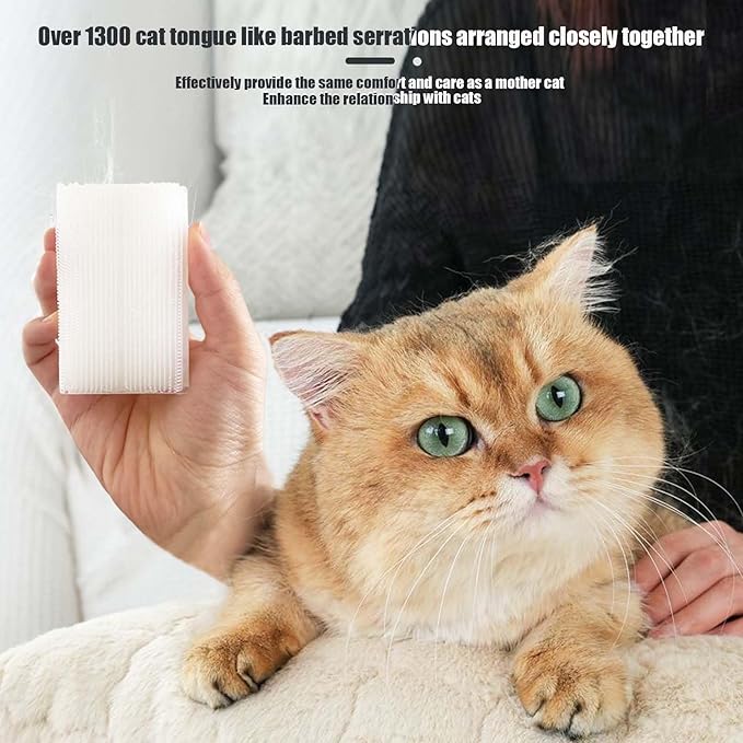 2PC Soft Cat Brush for Grooming - Gentle Cat Tongue Brush with 1300+ Barbed Serrations, Brushes for Sensitive Cats - Lightweight, gentle, Perfect for Daily Grooming & Enhancing Bonding-PawvioPets