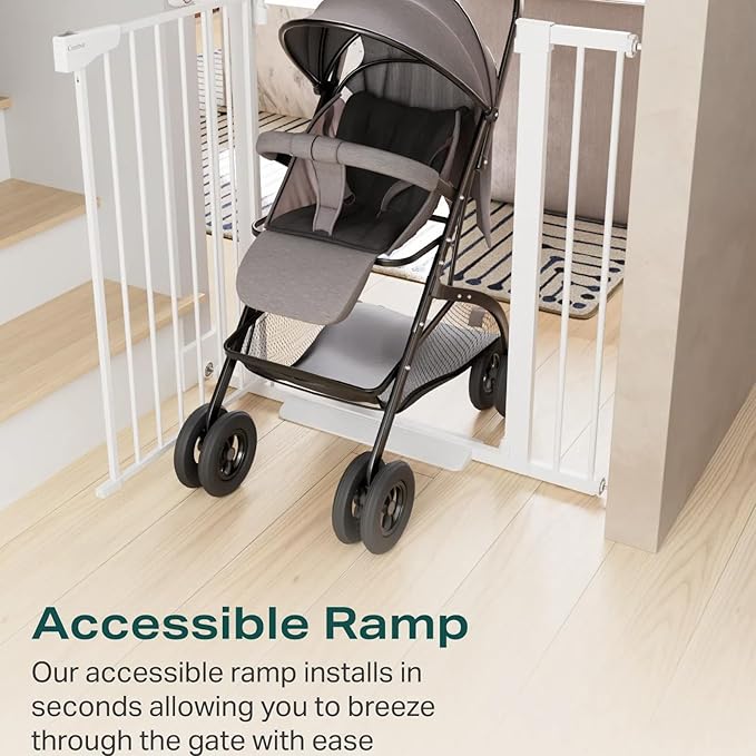 Cumbor 36" Extra Tall Baby Gate for Dogs and Kids with Wide 2-Way Door, 29.7-40.6" Width, and Auto Close Personal Safety for Babies and Pets, Fits Doorways, Stairs, and Entryways-PawvioPets