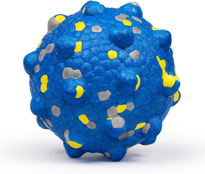 3.7'' Dog Balls for Dogs Aggressive Chewers Indestructible Tennis Durable Bouncy Interactive Dog Toy for Fetch Game Floating Balls (Blue Large)-PawvioPets