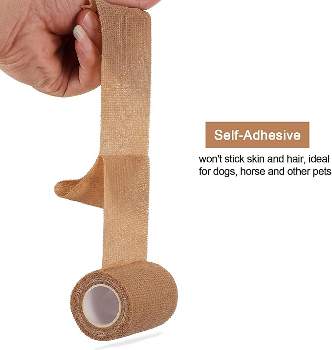 12 Pack Self Adhesive Bandage Wrap 3 inch X 5 Yards Elastic Self Adherent Cohesive Bandage for Ankle Wrist Sports Athletic Tape Pet Vet Wrap for Horses Dog First Aid Tape-PawvioPets