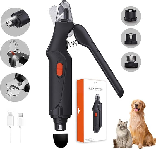 2-in-1 Dog Nail Clippers & Cat Nail Clippers Trimmers for Large Medium Small Dogs Cats Claw Trimmer Quick Sensor and Safety Guard USB Rechargeable with 2 LED Lights Dogs Nail Trimmer-PawvioPets