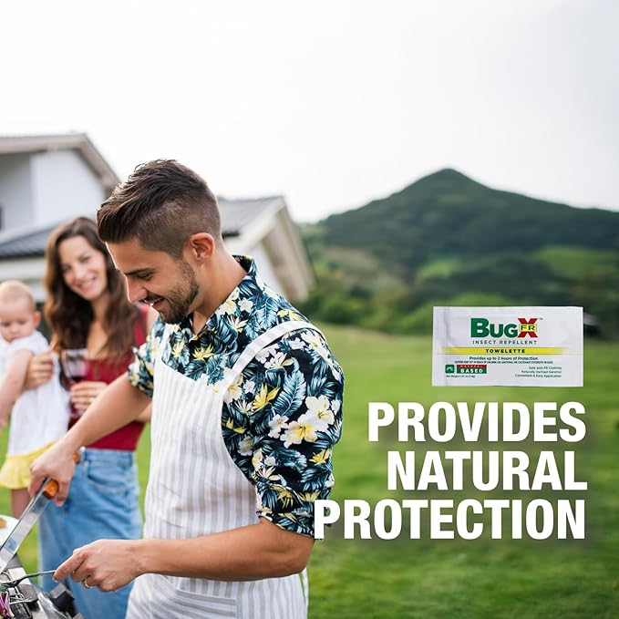 CoreTex Bug X FR DEET-Free Insect Repellent Wipes - Pack of 100 Single-Use, Naturally Derived Geranium Oil Bug Wipes - Protects Against Flies, Fleas & Mosquitoes - Travel Mosquito Repellent Towelettes-PawvioPets