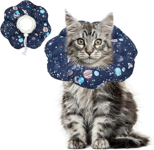 ComSaf Cat Cone Collar Soft, Protective Adjustable Cat Cones to Stop Licking After Surgery, Comfortable Lightweight Elizabethan Collar for Kitten Prevent from Licking Wounds, Not Block Vision-PawvioPets