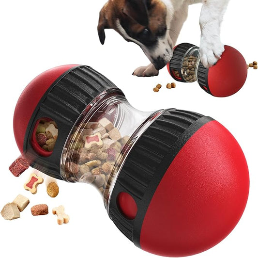 Dog Food Puzzle Toy Adjustable Treat Dispensing Food Dispenser Slow Feeder Bowls Puppy Enrichment Toy Ball Dog Interactive Chase Training Toys for Small Medium Large Dogs-PawvioPets