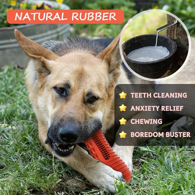 Dog Toys for Aggressive Chewers Large Medium Breed, Indestructible Dog Toothbrush Chew Toys, Squeaky Interactive Tough Extremely Durable, Dogs Toys to Keep Them Busy-PawvioPets