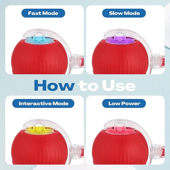 2 Pcs Interactive Rolling Cat Dog Toy Ball, Electric Cat Ball Toy Smart Automatic Self Rolling Dog Ball Toys, 360° Smart Rolling Ball Toy Electric Balls for Dog Cat (Red)-PawvioPets