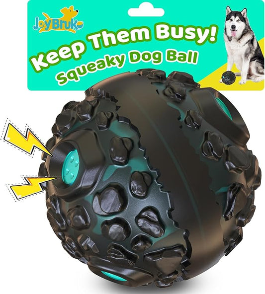 Dog Ball for Aggressive Chewers - Interactive Dog Toy Balls Fun Squeaky Sound to Keep Them Busy, Durable for Small Medium Large Breeds, Rubber Pet Chew Toys, As Seen on TV, Black & Lake Blue-PawvioPets