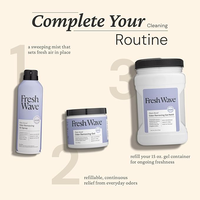 Fresh Wave Lavender Odor Removing Gel, 15 oz., Pack of 2 - Safer Odor Absorbers for Home, Natural Plant-Based Odor Eliminator, Every 15 oz. lasts 30-60 Days, For Cooking, Trash & Pets-PawvioPets