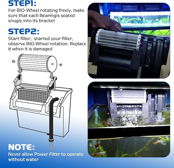 Aquarium Fish Tank Filters Compatible with Penguin 200 350, Hang On Filters Replacement for Penguin BioWheel 200B 350B Assembly Biowheel Part, PRBW2350B, 2 Pack-PawvioPets