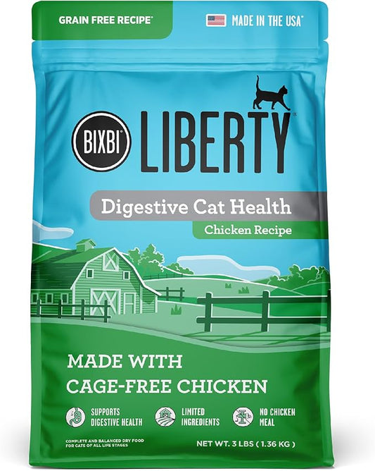 BIXBI Liberty Dry Food Digestive Cat Health Chicken Recipe, 3lb-PawvioPets