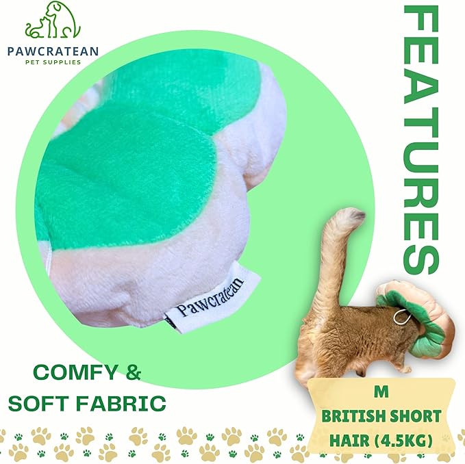 Adjustable Comfy Flower Style Elizabeth Collar for Cats Puppies Soft Recovery Cone Pet Protective Neck Collar (Green, Samll)-PawvioPets