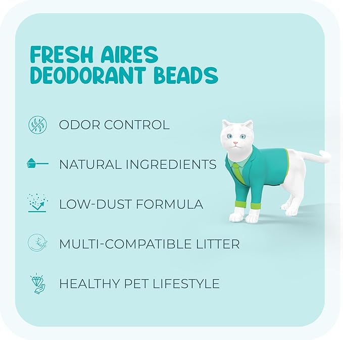 Deodorant Beads - Area Deodorizer for Cat Litter Boxes, Low-Dust, Non-Toxic, Superior Odor Control, Pet-Safe, Cleaner Air-PawvioPets