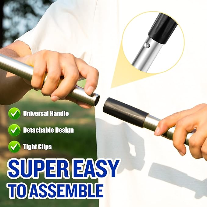 Dog Pooper Scooper for Large Dogs, 3 Pack Adjustable Long Handle Metal Tray, Rake and Spade Poop Scoop with Bin for Pet Waste Removal, No Bending Clean Up for Medium and Large Dogs-PawvioPets