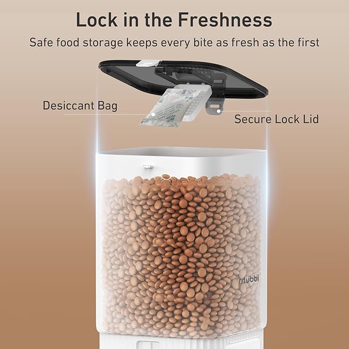 7L/29 Cups Automatic Dog Feeder, 5G WiFi Auto Cat Feeder with Desiccant Bag, Cat Food Dispenser, App Remote Feeding, Stainless Steel Bowl, Dual Power Supply, Ideal for 2-15mm Dry Food-PawvioPets