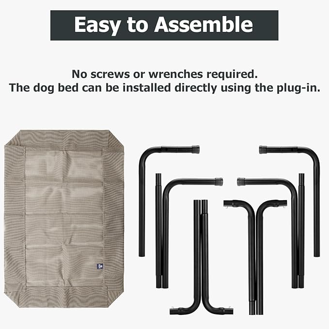 Elevated Dog Bed for Outdoor, Large Raised Dogs Cot for Training, Cooling Pet Beds with Washable Mesh, Indestructible Lifted Platform for Outside Camping, 41 inch Brown-PawvioPets