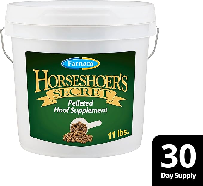 Farnam Horseshoer's Secret Pelleted Hoof Supplement for horses promotes healthy hoof growth, 11lb., 30 day supply-PawvioPets