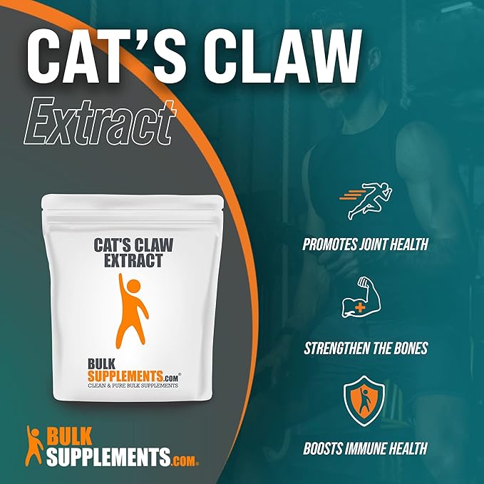 BulkSupplements.com Cat's Claw Extract Powder - Herbal Supplements, for Joint & Immune Support - 500mg of Cats Claw Extract per Serving, Gluten Free (5 Kilograms - 11 lbs)-PawvioPets