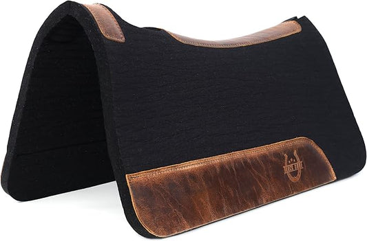 BLACK HOOF Blackhoof Steam Pressed Merino Wool Felt Contoured Pad (31" Length and 32" Width), Saddle pad for Horses-PawvioPets