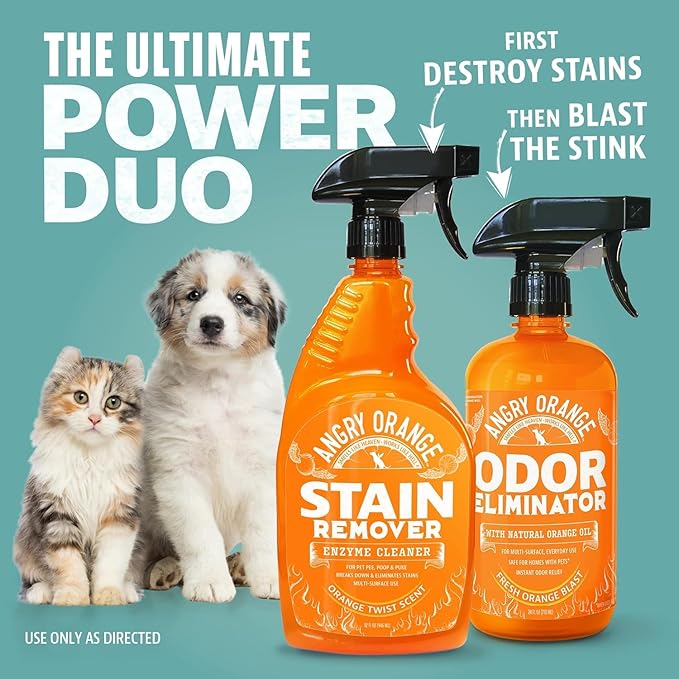 Angry Orange Stain Remover - 32oz Enzyme Pet Cleaner - Dog & Cat Urine Destroyer and Stain Remover - Citrus Spray Cleaning Solution - Puppy Supplies-PawvioPets