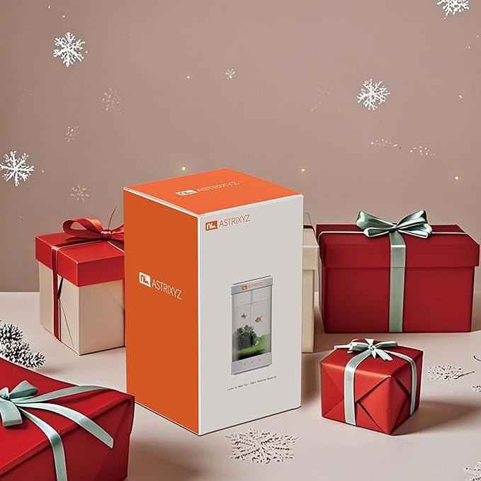 Aquarium Kit-1.5 Gallon Self-Cleaning Betta Fish Tank with 3-in-1 Filtration System, Oxygenation,Water Circulation, Multi-Color LED Lights - Quiet Desktop Aquarium for Home,Office & Gifts(White)-PawvioPets