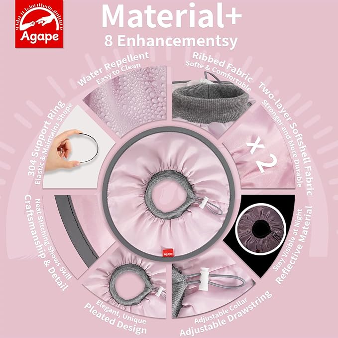 Agape Comfortable Cat Cone, Lightweight Recovery Cone Soft, Stop Licking & Scratching, E Collar for Small, Medium & Large Cats, Wound Care-PawvioPets