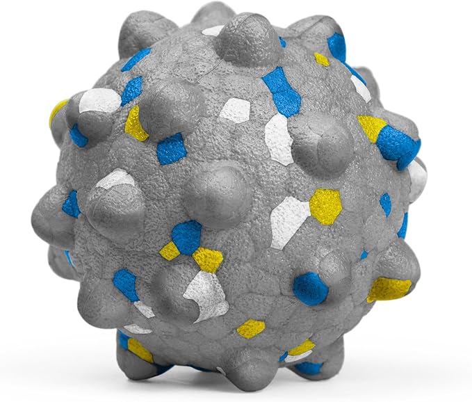 2.36'' Dog Balls for Dogs Aggressive Chewers Indestructible Tennis Durable Bouncy Interactive Dog Toy Balls for Fetch Game Floating Training(Grey Medium)-PawvioPets