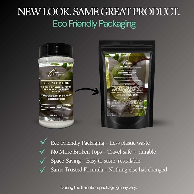 Coconut & Lime Carpet Freshener Powder: Powerful Odor Eliminator for Home, Upholstery Deodorizer, Carpet Deodorizer, Pet Urine, Cat Litter Box - Coconut Lime Verbena Fragrance-PawvioPets