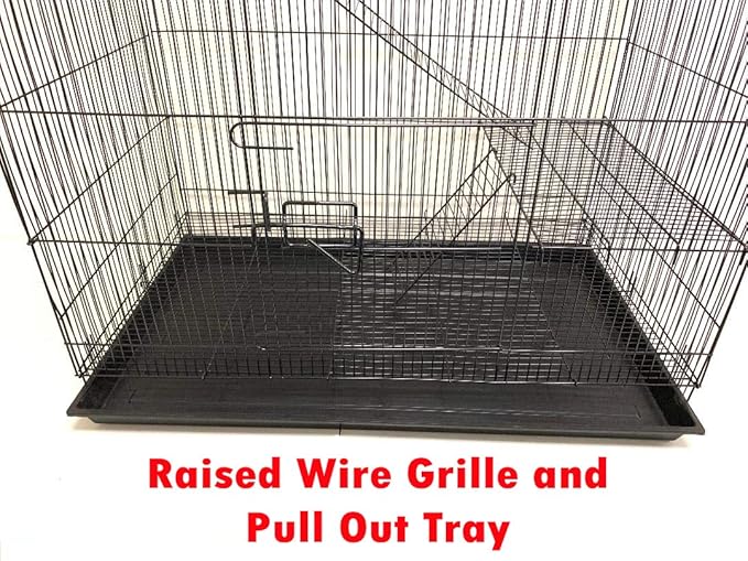 Extra Large 4-Floors with Tight 3/8-Inch Bar Spaing for Ferret Chinchilla Sugar Glider Rats Mice Hamster Gerbil Squirrel Rodent Degu Dagus Small Animal Critter Cage-PawvioPets